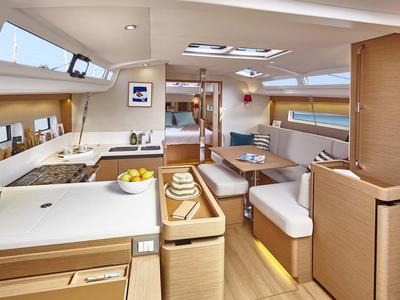 Galley of Sun Kiss, a Jeanneau Sun Odyssey 440 sailboat at Split, Croatia