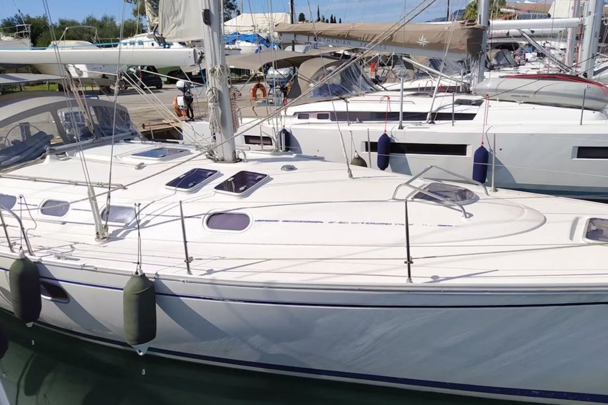 Exterior view of ARMONIA, a Dufour Gib Sea 43 sailboat at Volos Municipality, Greece