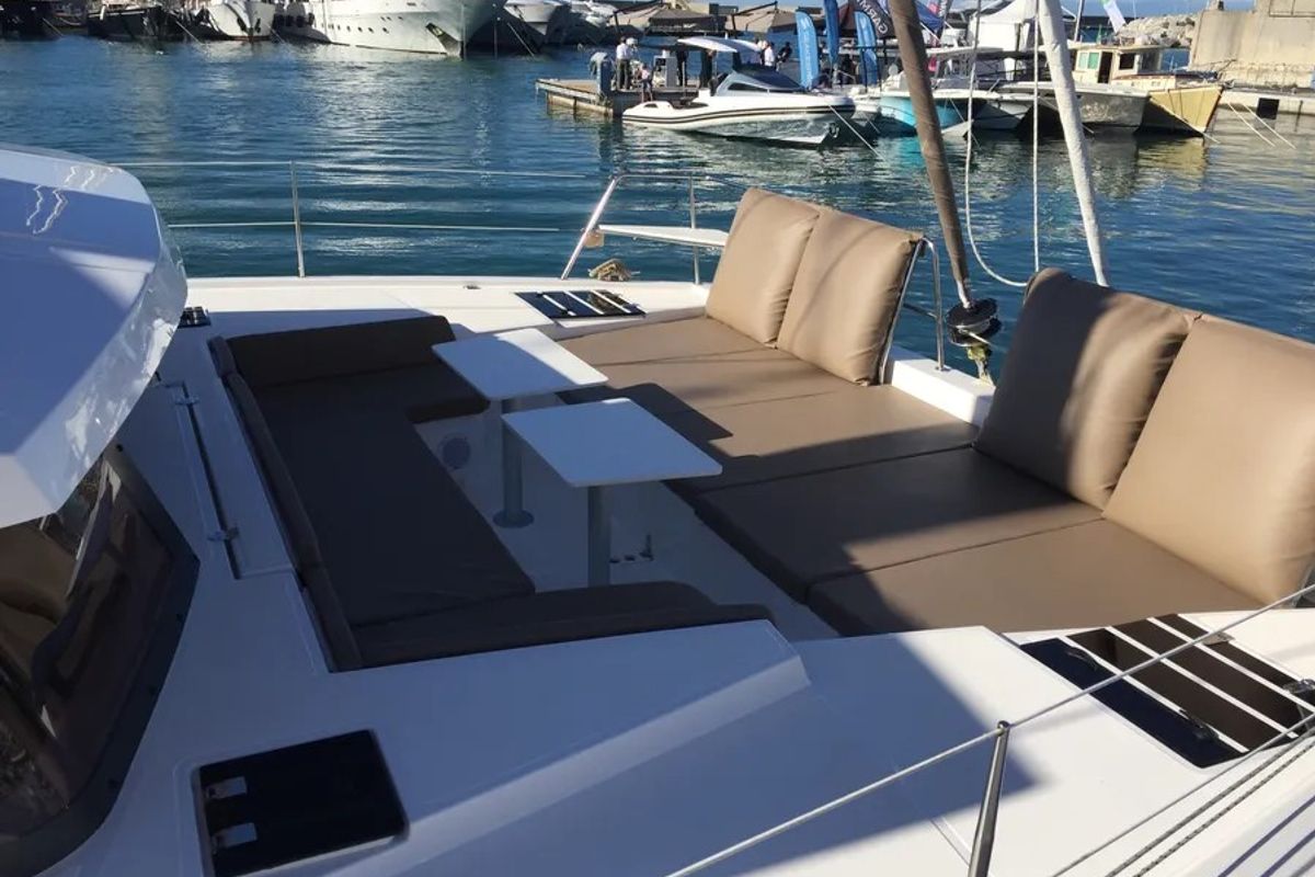 Exterior view of COSTAR, a Bali 4.1 catamaran at Rosignano Solvay, Italy
