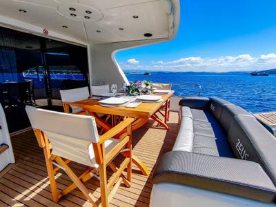 Deck of ZEUS, a Gulet Custom built 183 yacht at Bodrum, Turkey