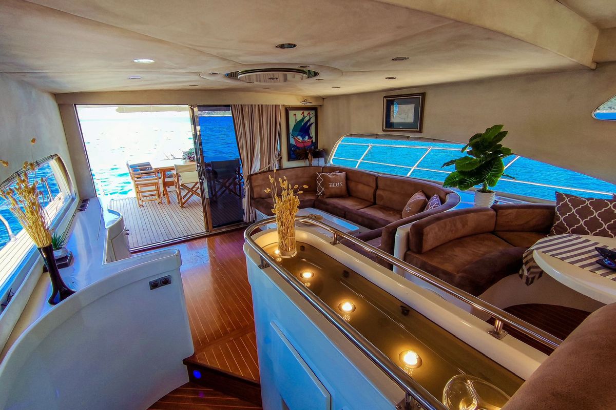 Salon of ZEUS, a Gulet Custom built 183 yacht at Bodrum, Turkey