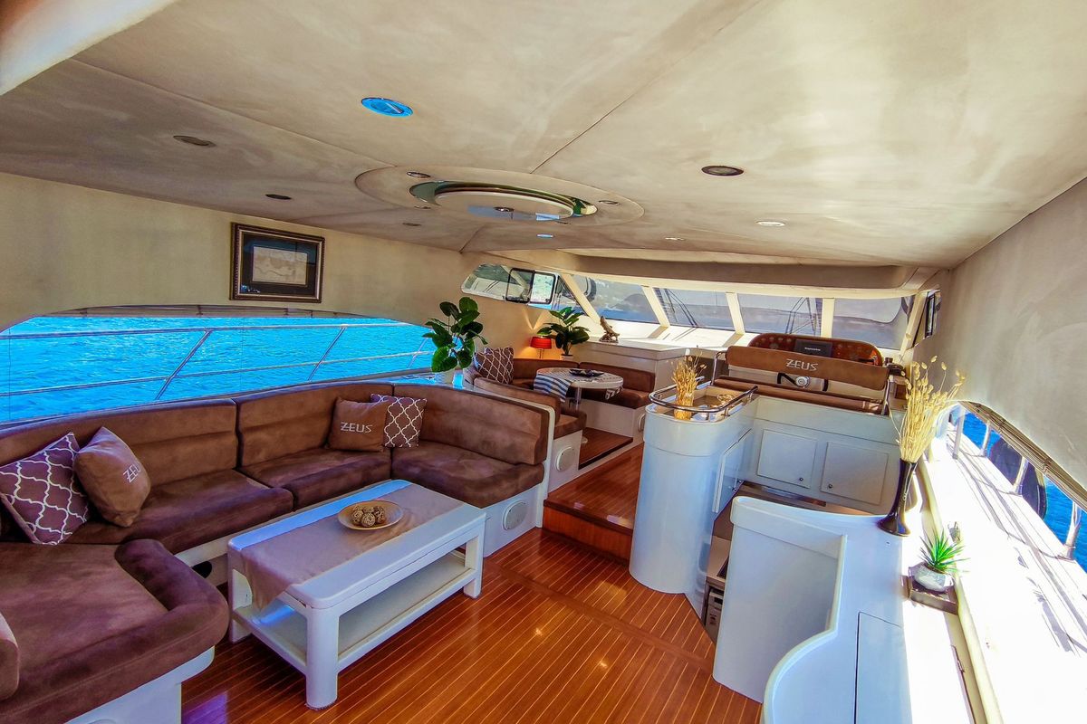 Salon of ZEUS, a Gulet Custom built 183 yacht at Bodrum, Turkey