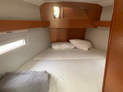 Cabin on Barracuda, a Dufour 390 GL sailboat at Lavreotiki Municipal Unit, Greece