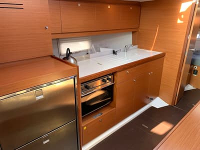 Galley of Barracuda, a Dufour 390 GL sailboat at Lavreotiki Municipal Unit, Greece