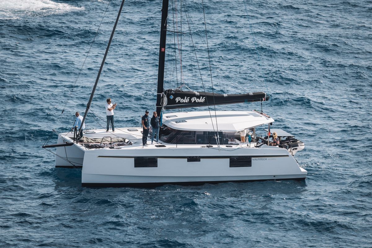 Exterior view of Polé Polé, a Nautitech 40 Open catamaran at Grimaud, France