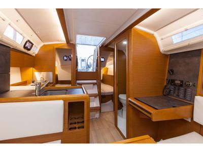Galley of Mon Amour, a Jeanneau Sun Odyssey 349 sailboat at Tonnarella, Italy