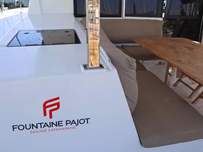 Deck of ALISA, a Fountaine Pajot Lucia 40 catamaran at Municipal Unit of Lefkada, Greece