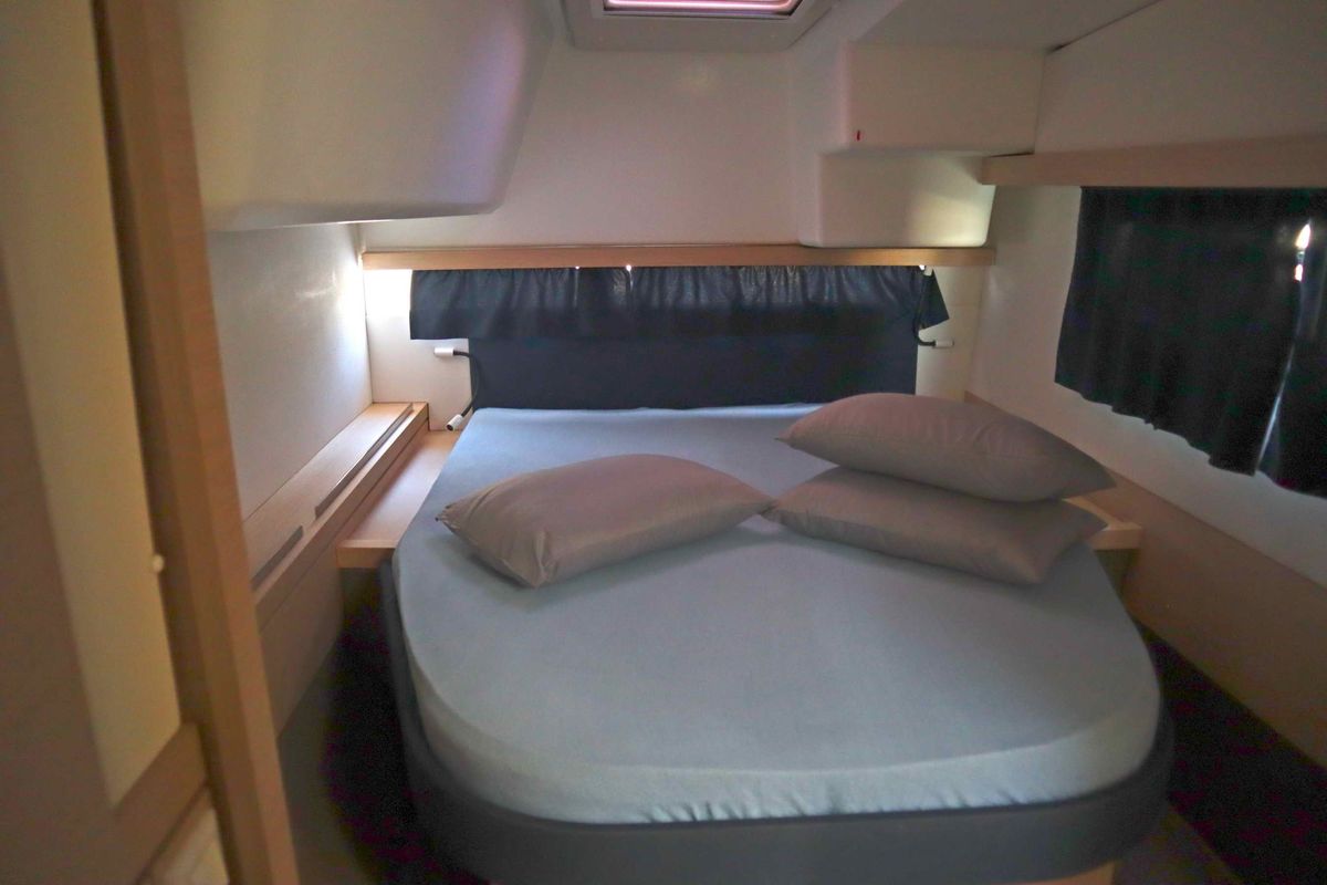 Cabin on ALISA, a Fountaine Pajot Lucia 40 catamaran at Municipal Unit of Lefkada, Greece