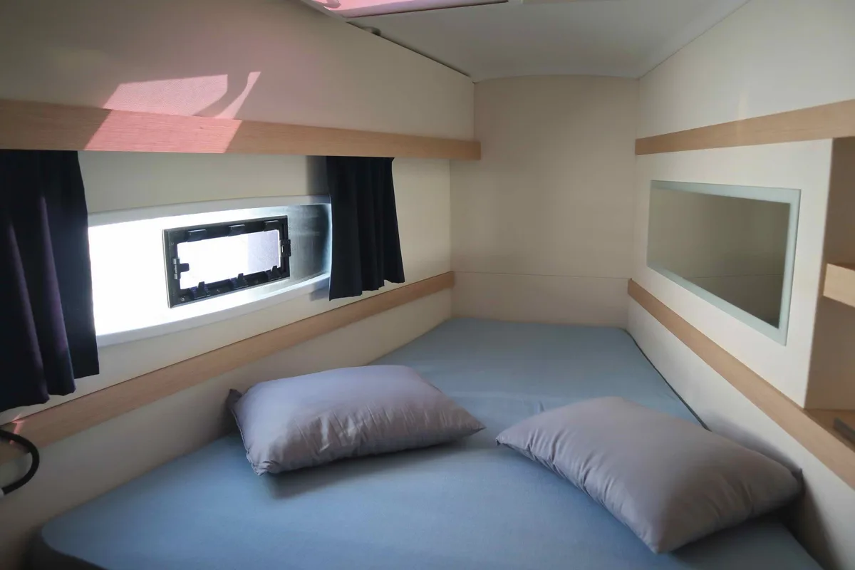 Cabin on ALISA, a Fountaine Pajot Lucia 40 catamaran at Municipal Unit of Lefkada, Greece