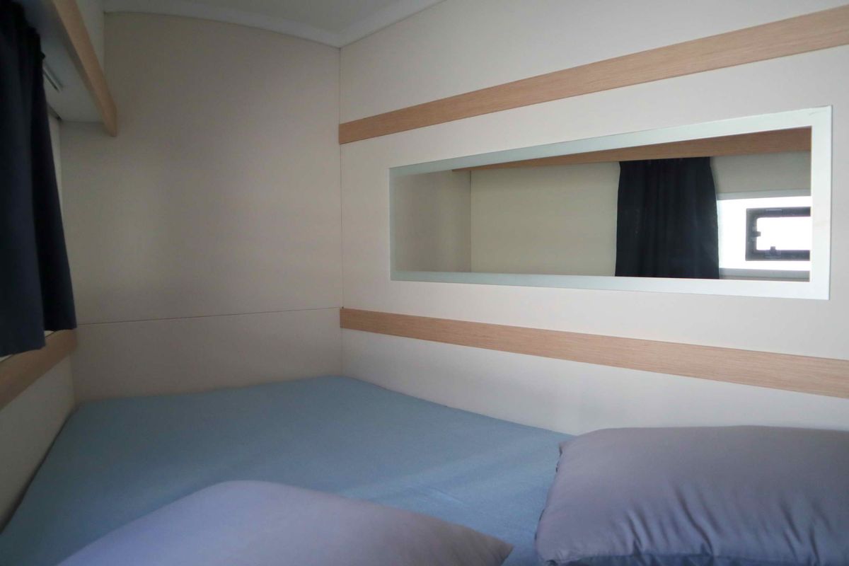 Cabin on ALISA, a Fountaine Pajot Lucia 40 catamaran at Municipal Unit of Lefkada, Greece
