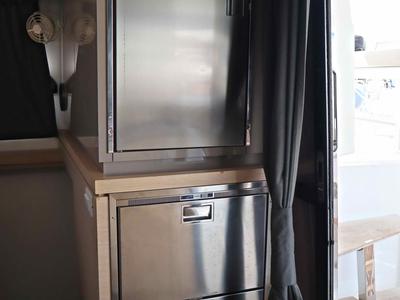 Galley of ALISA, a Fountaine Pajot Lucia 40 catamaran at Municipal Unit of Lefkada, Greece