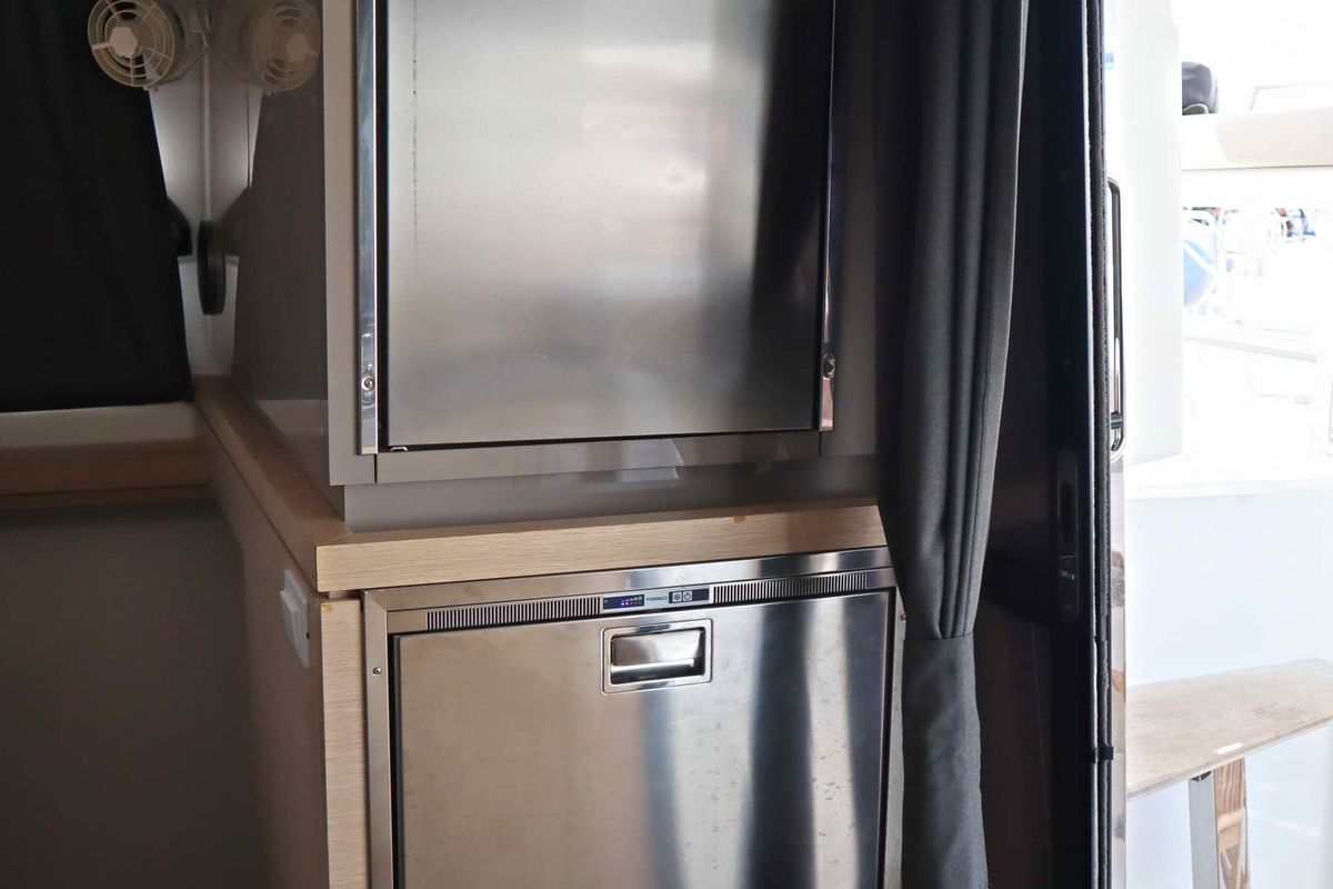 Galley of ALISA, a Fountaine Pajot Lucia 40 catamaran at Municipal Unit of Lefkada, Greece