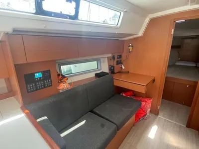 Salon of BLACKBERRY, a Bavaria C42 sailboat at Parikia, Greece