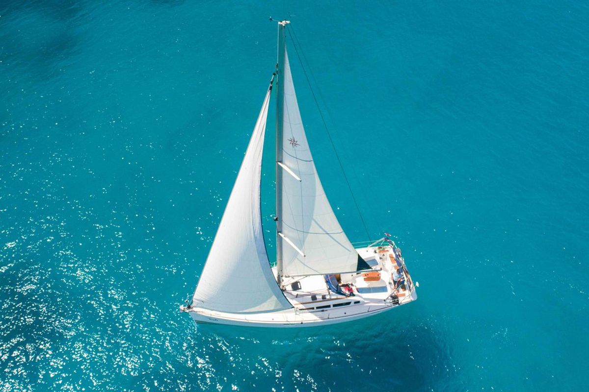 Exterior view of Ema, a Jeanneau Sun Odyssey 42i sailboat at Tribunj, Croatia