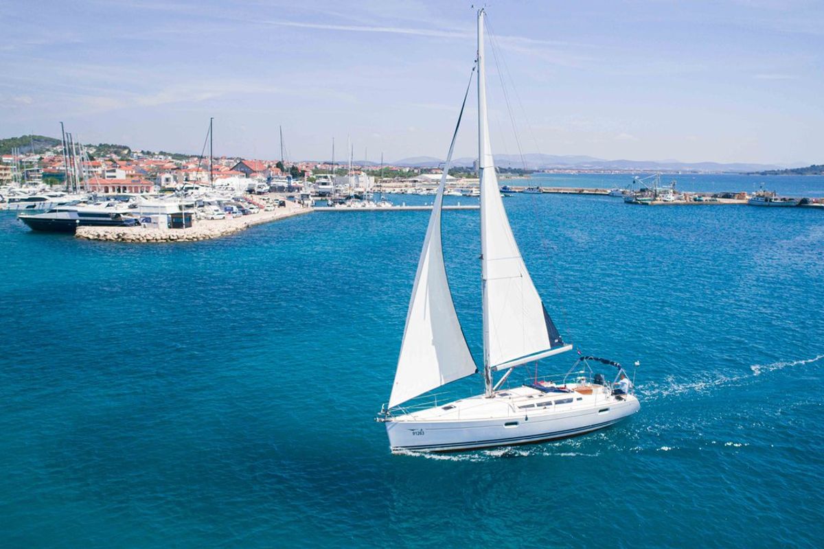 Exterior view of Ema, a Jeanneau Sun Odyssey 42i sailboat at Tribunj, Croatia