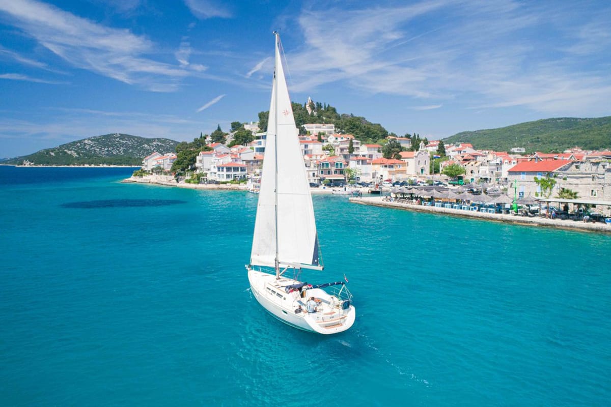 Exterior view of Ema, a Jeanneau Sun Odyssey 42i sailboat at Tribunj, Croatia