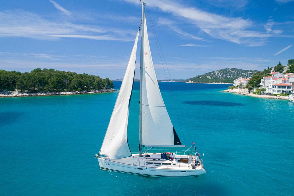Exterior view of Ema, a Jeanneau Sun Odyssey 42i sailboat at Tribunj, Croatia