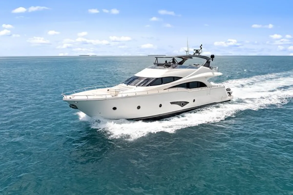 Exterior view of After Parr T, a Marquis Yachts Marquis 720 Flybridge yacht at Stock Island, United States