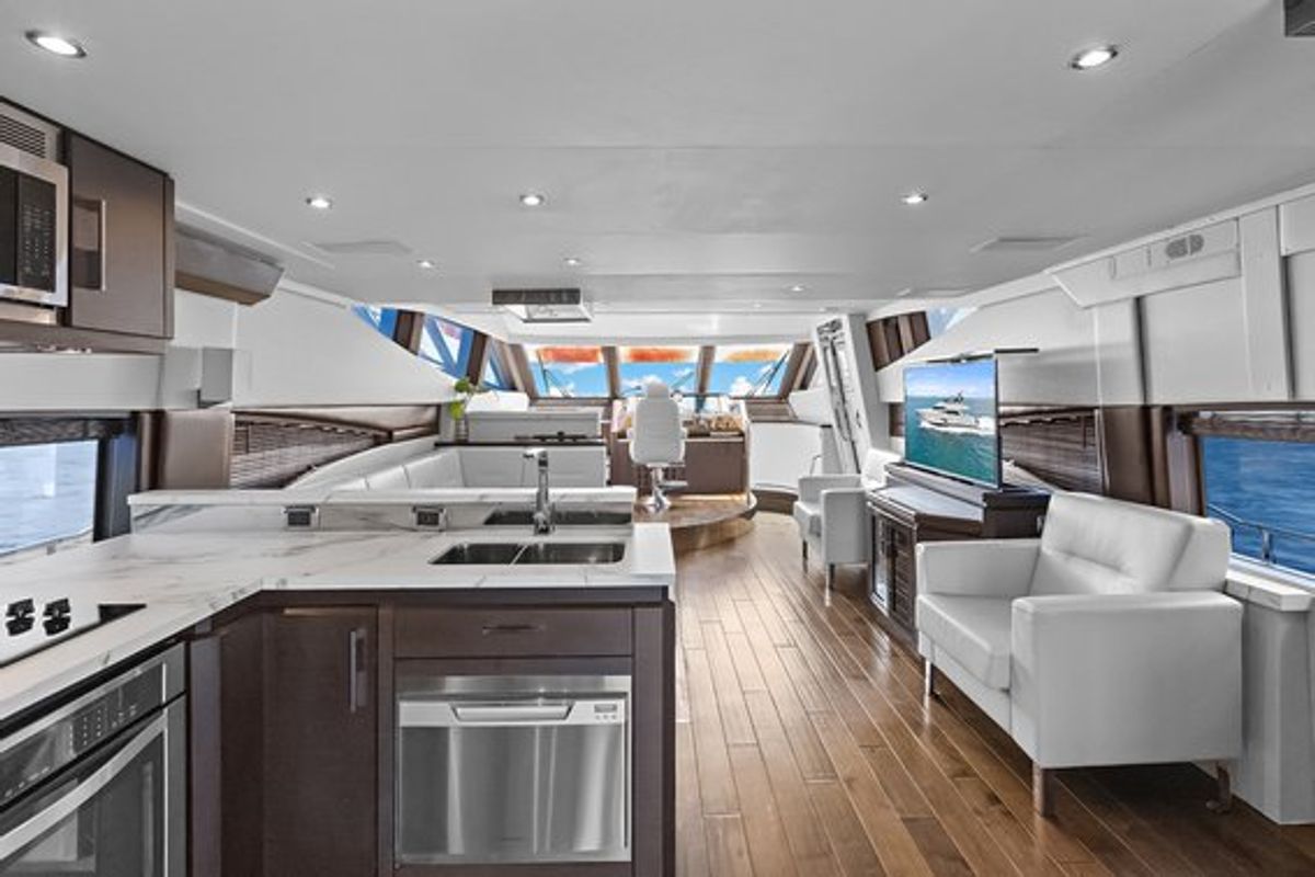 Salon of After Parr T, a Marquis Yachts Marquis 720 Flybridge yacht at Stock Island, United States