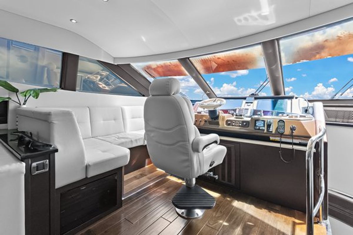 Cockpit of After Parr T, a Marquis Yachts Marquis 720 Flybridge yacht at Stock Island, United States