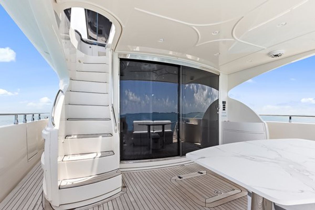 Deck of After Parr T, a Marquis Yachts Marquis 720 Flybridge yacht at Stock Island, United States