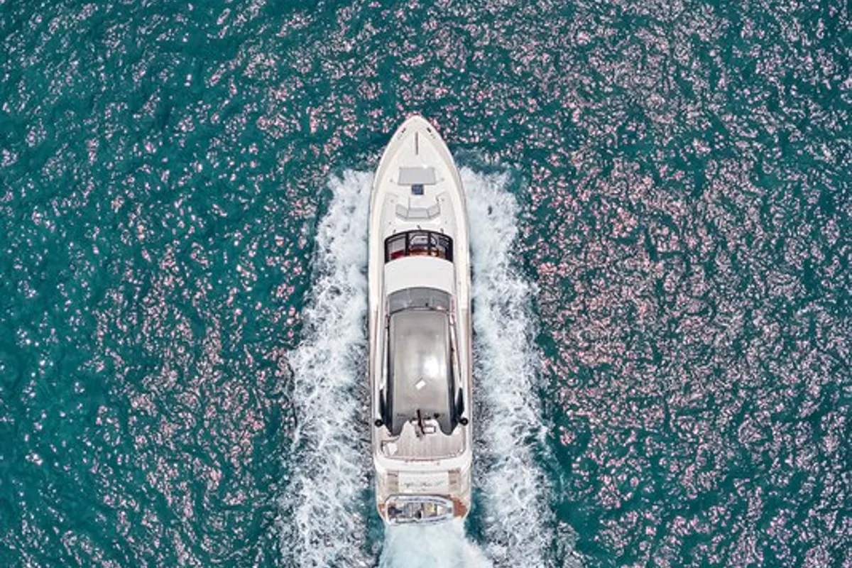 Exterior view of After Parr T, a Marquis Yachts Marquis 720 Flybridge yacht at Stock Island, United States