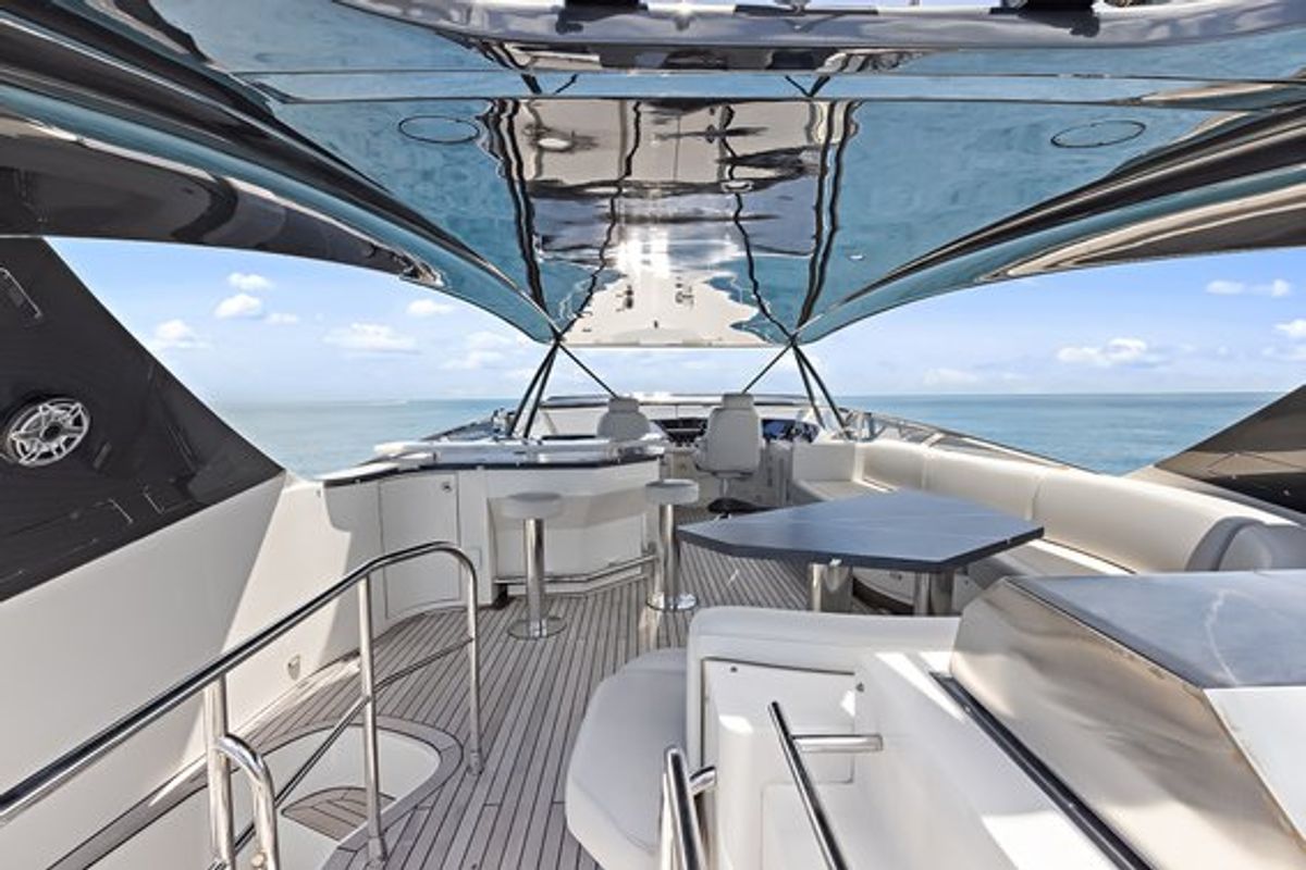 Deck of After Parr T, a Marquis Yachts Marquis 720 Flybridge yacht at Stock Island, United States
