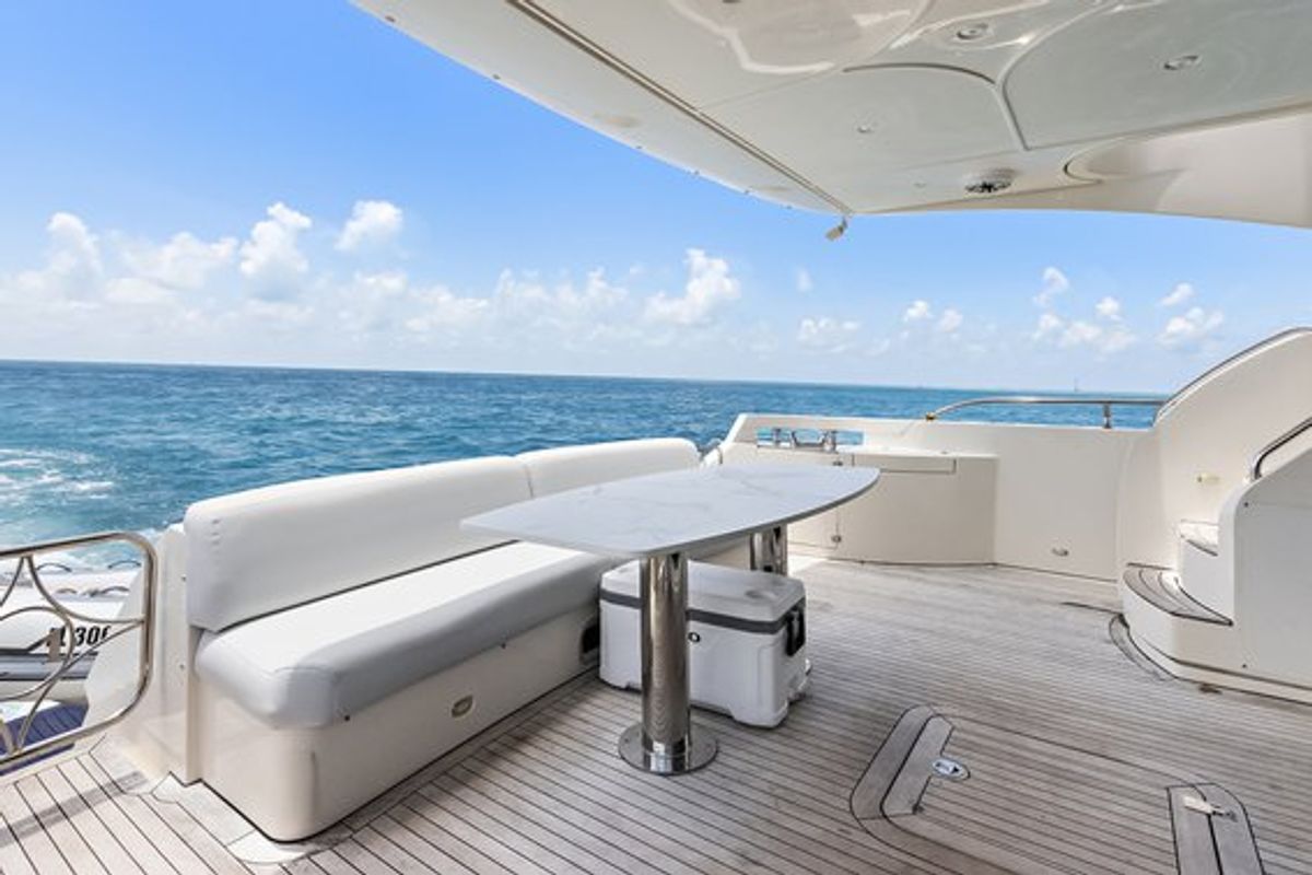 Deck of After Parr T, a Marquis Yachts Marquis 720 Flybridge yacht at Stock Island, United States