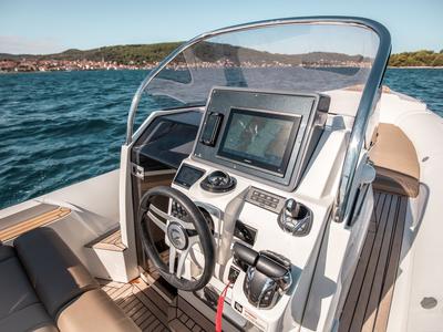 Cockpit of Biba, a Capelli Tempest 1000 OPEN rib at Općina Sukošan, Croatia