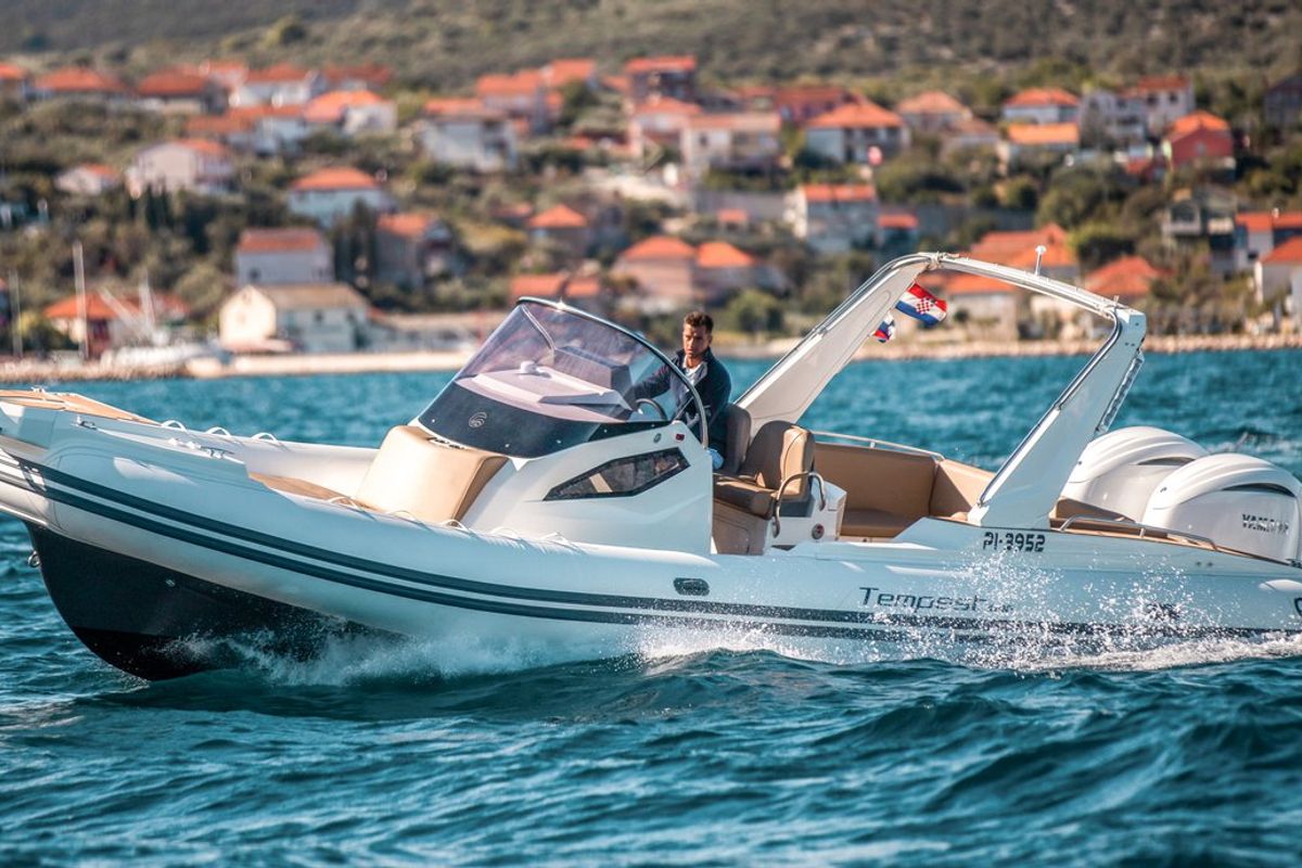 Exterior view of Biba, a Capelli Tempest 1000 OPEN rib at Općina Sukošan, Croatia