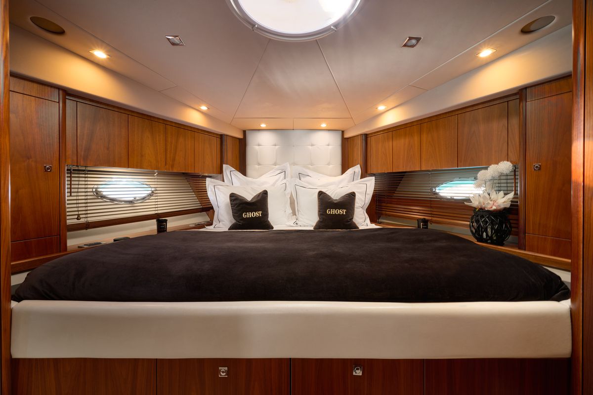 Cabin on Ghost, a Sunseeker International Sunseeker Predator 72 yacht at Grad Kaštela, Croatia