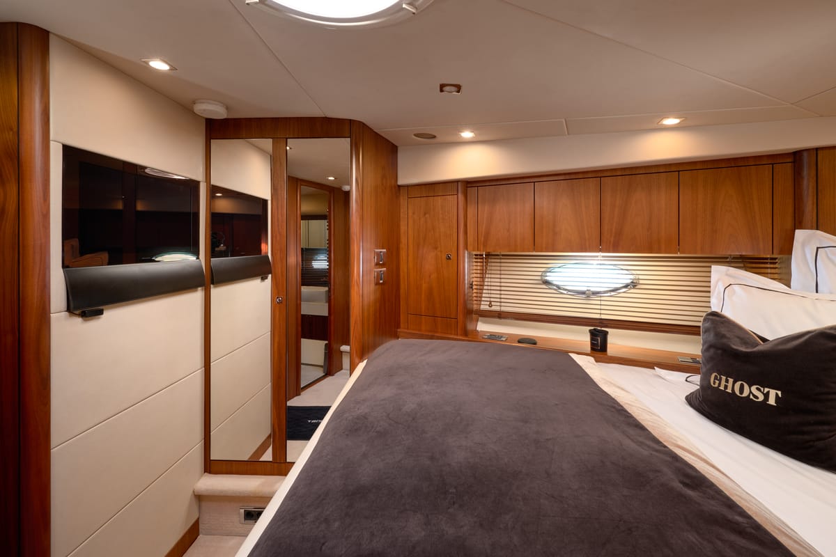Cabin on Ghost, a Sunseeker International Sunseeker Predator 72 yacht at Grad Kaštela, Croatia