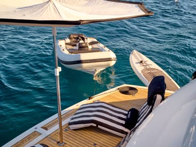 Deck of Ghost, a Sunseeker International Sunseeker Predator 72 yacht at Grad Kaštela, Croatia