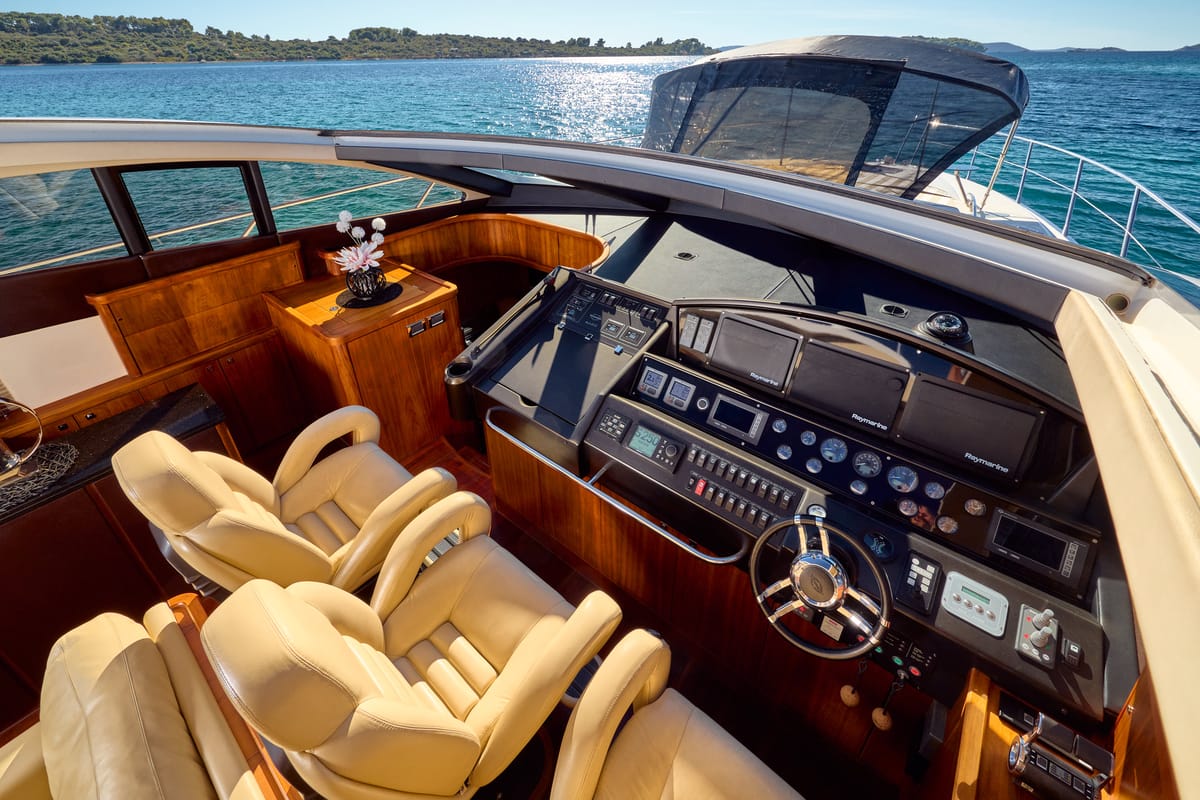 Cabin on Ghost, a Sunseeker International Sunseeker Predator 72 yacht at Grad Kaštela, Croatia