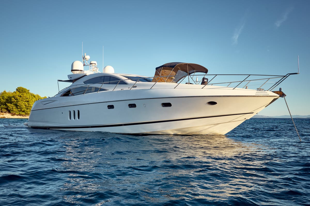 Deck of Ghost, a Sunseeker International Sunseeker Predator 72 yacht at Grad Kaštela, Croatia