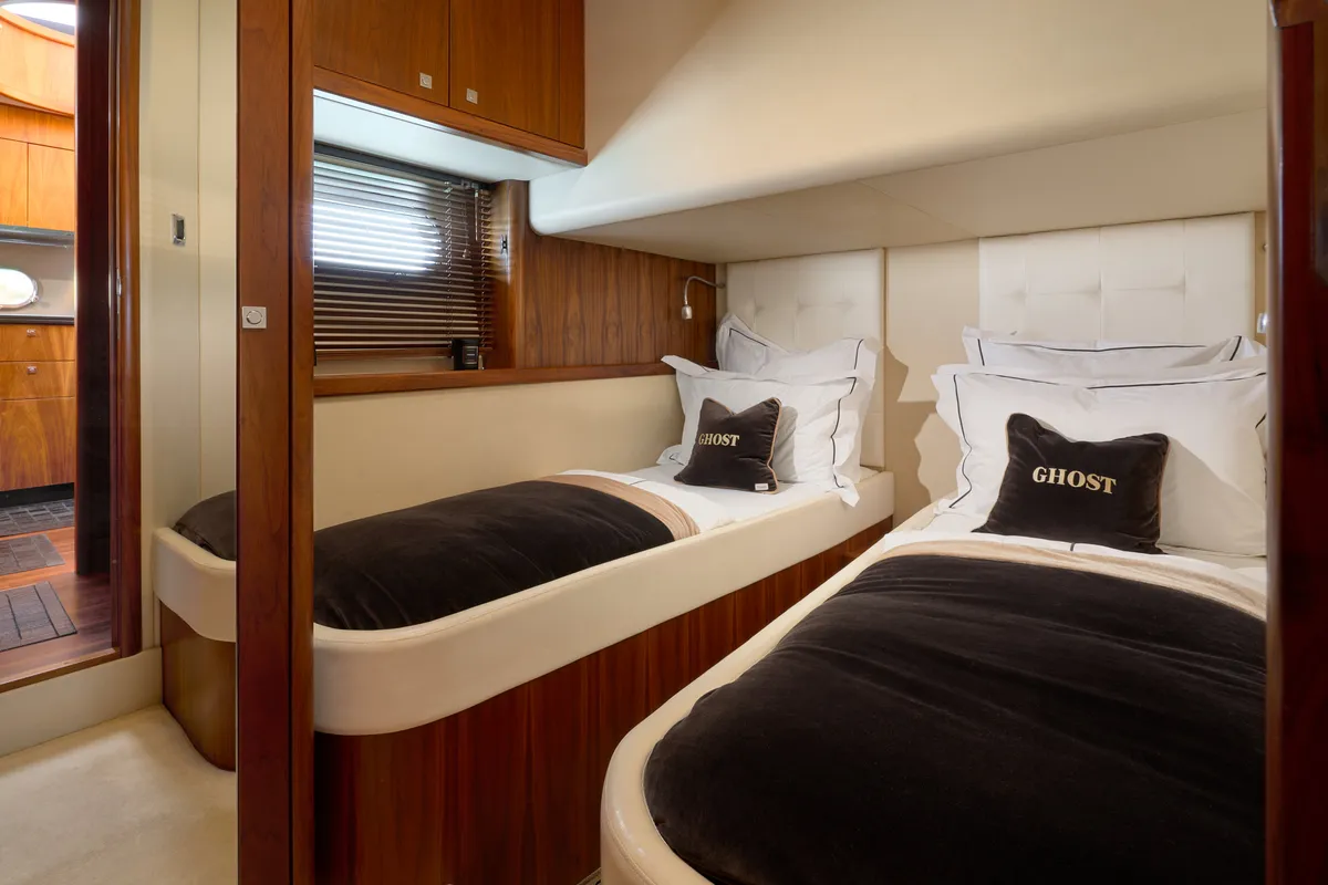 Cabin on Ghost, a Sunseeker International Sunseeker Predator 72 yacht at Grad Kaštela, Croatia
