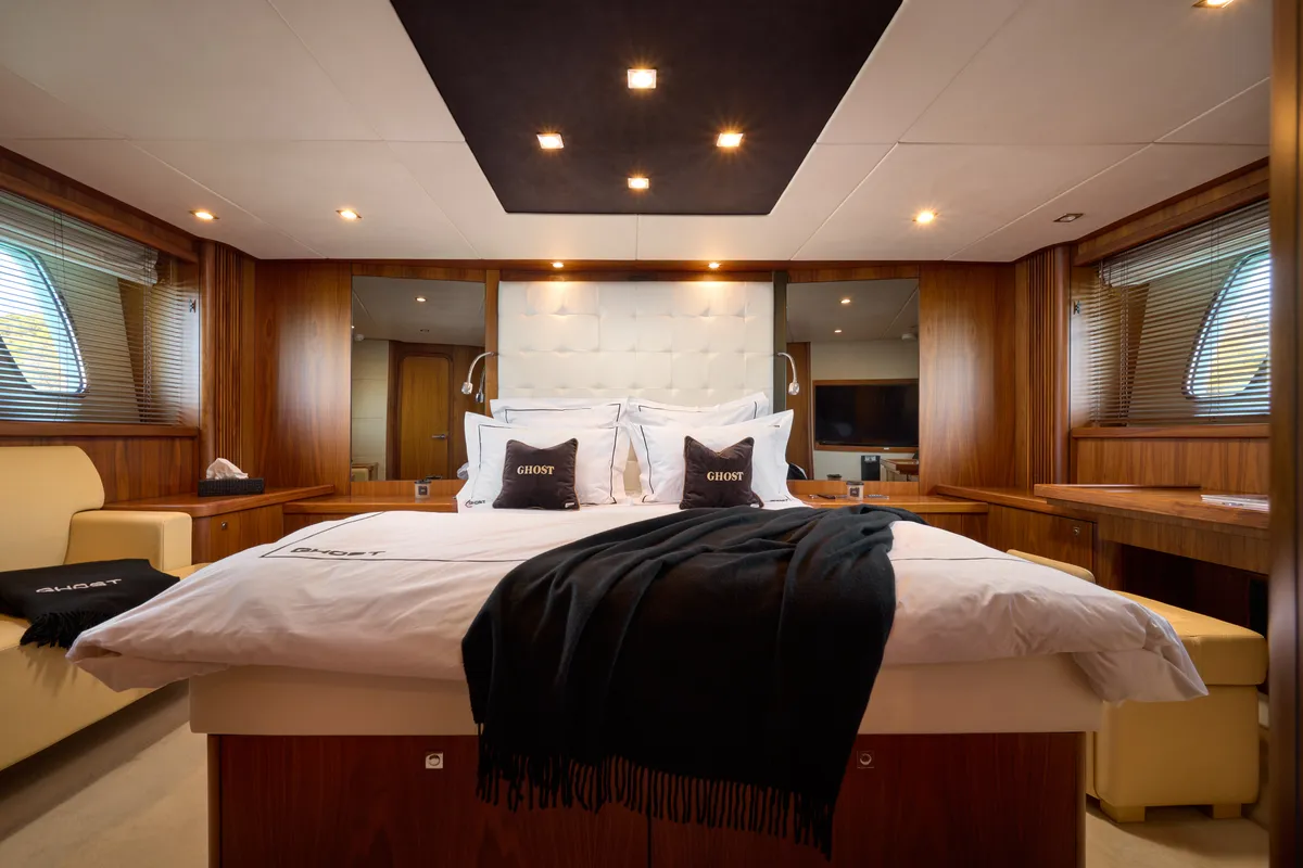 Cabin on Ghost, a Sunseeker International Sunseeker Predator 72 yacht at Grad Kaštela, Croatia