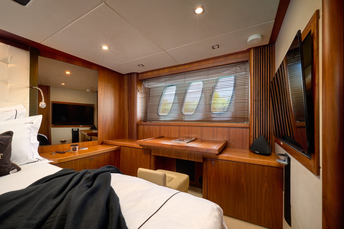 Cabin on Ghost, a Sunseeker International Sunseeker Predator 72 yacht at Grad Kaštela, Croatia