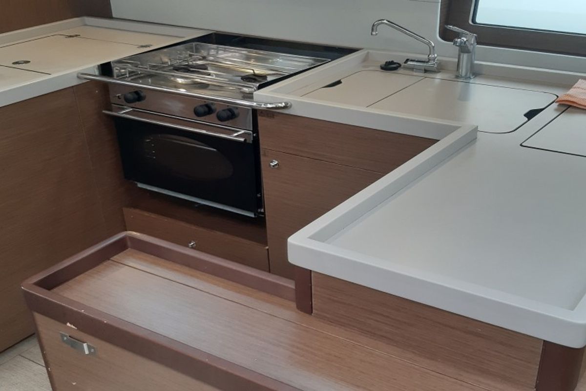 Galley of Georgio, a Beneteau Oceanis 51.1 sailboat at Municipal Unit of Lefkada, Greece