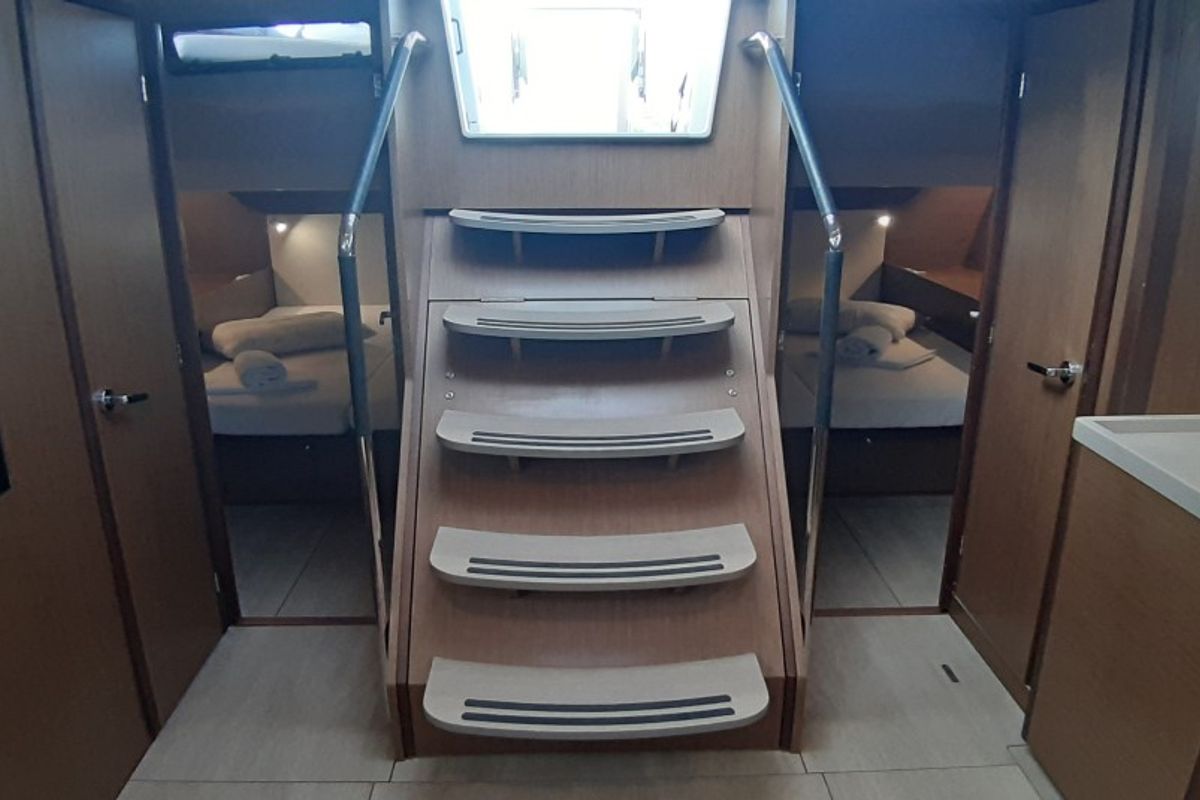 Salon of Georgio, a Beneteau Oceanis 51.1 sailboat at Municipal Unit of Lefkada, Greece