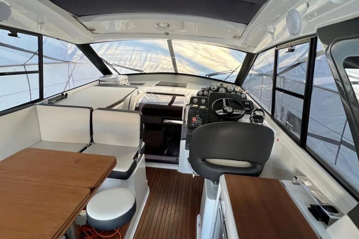 Cabin on Coco, a Bavaria Sport 36 HT motorboat at Yerseke, Netherlands