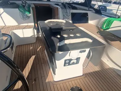 Deck of Mila D&D Kufner 50 I., a D&D Kufner 50 sailboat at Grad Trogir, Croatia