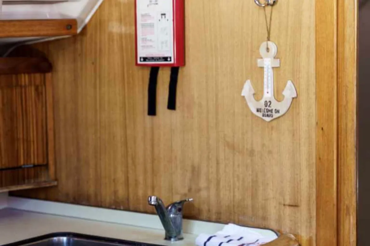 Galley of ANDROMEDA, a Dufour Gib Sea 43 sailboat at Preveza, Greece