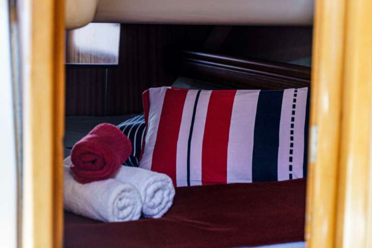 Cabin on ANDROMEDA, a Dufour Gib Sea 43 sailboat at Preveza, Greece