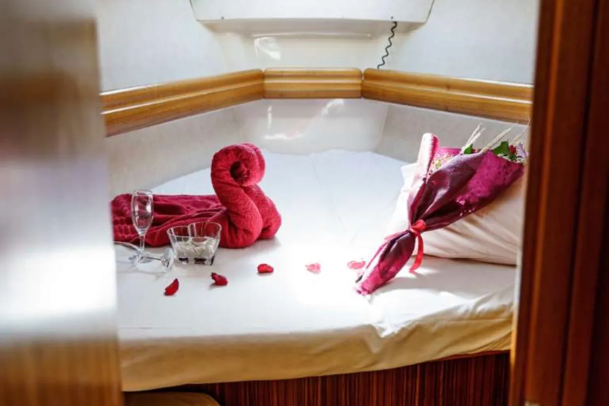 Cabin on ANDROMEDA, a Dufour Gib Sea 43 sailboat at Preveza, Greece