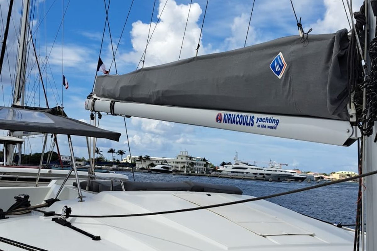 MARGUERITE, a Fountaine Pajot Astréa 42 catamaran at Propriano, France
