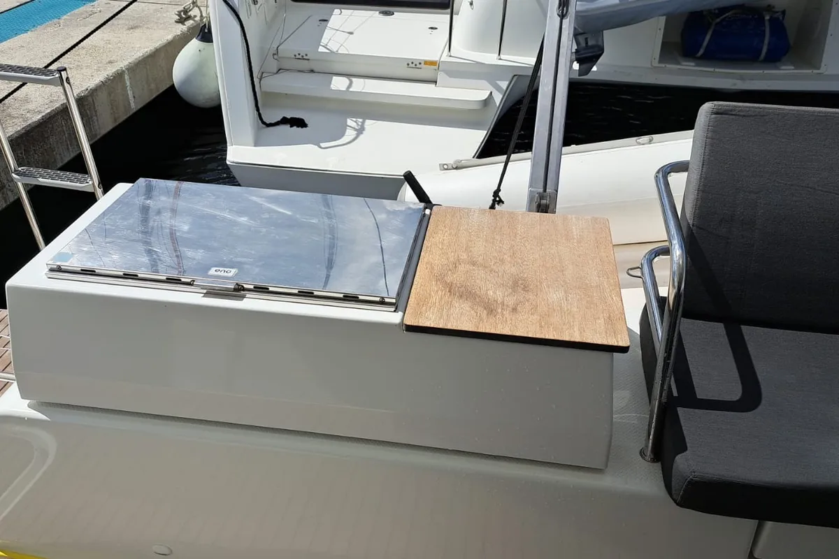 Deck of MARGUERITE, a Fountaine Pajot Astréa 42 catamaran at Propriano, France