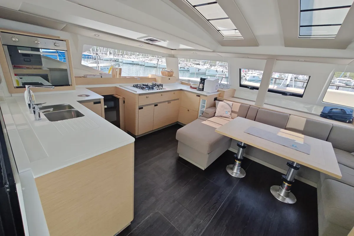 Galley of Caramita, a Fountaine Pajot Elba 45 catamaran at Punat, Croatia