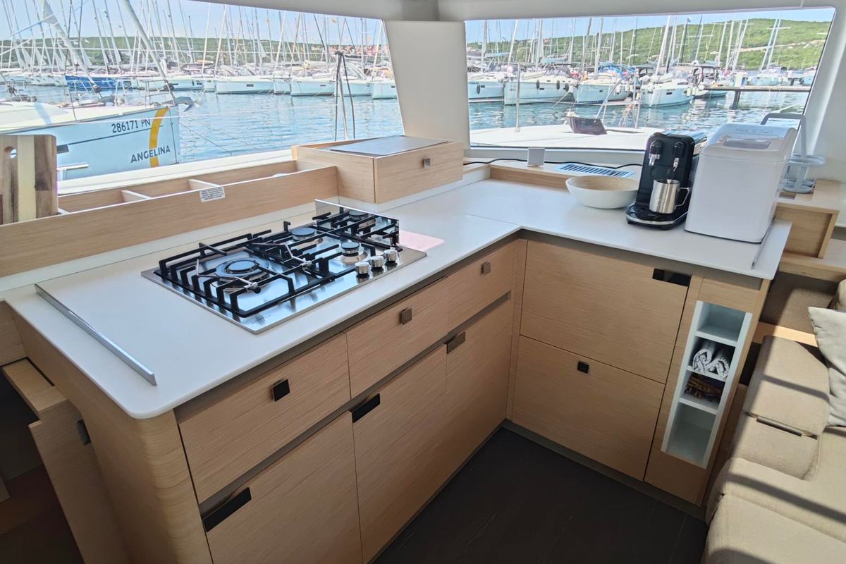 Galley of Caramita, a Fountaine Pajot Elba 45 catamaran at Punat, Croatia