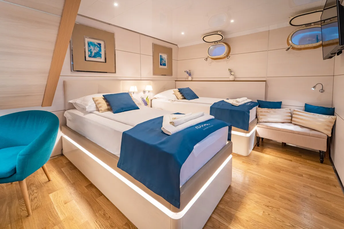 Cabin on Riva, a Gulet Motoryacht yacht at Split, Croatia